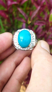 Cincin Batu Natural Bacan Relaxa Oval (High Quality)