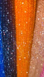 Dây hạt đá pha lê hình chóp nón lấp lánh 4li làm vòng handmade