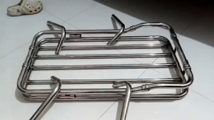 STAINLESS TOP LOAD CARRIER FOR TRICYCLE SIDECAR 40 CM by 70 CM WITH BRACKET
