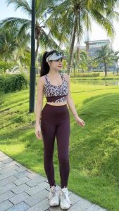 Bộ đồ họa tiết tập gymyogajumpsuit có mút