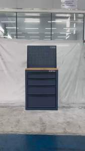 Tủ dụng cụ CSPS 61cm - 04 hộc kéo màu xanh dương kèm vách lưới ván gỗ