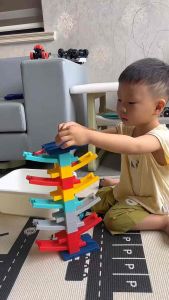 Baby Multi-Level Car Ramp Race Track Toy – Sliding Racing Cars Playset for Kids Mainan Kereta Kanak-Kanak Bayi Lumba