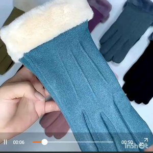 German Velvet Gloves Womens Winter Extra Velvet Thickened Outdoor Cycling Gloves Touch Screen Warm Gloves