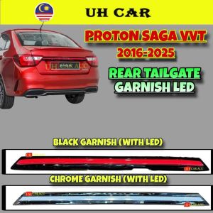 Proton Saga VVT 2016-2025 Dynamic Led Rear Trunk Chrome Black Garnish Boot Led Taillamp Taillight Light