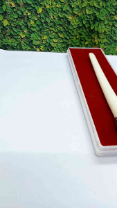 kerajinan once tulang kerbau putih variasi alpaka silver