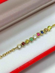 สร้อยข้อมือเงินแท้พลอยนพเก้าตรงตำรา