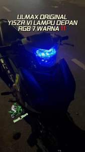 Y15ZR V1 ULMAX LAMPU DEPAN RGB 7 WARNA LAMPU BESAR 7 COLOUR HEADLAMP PURPLE Y15 V1 HEAD LAMP CUSTOM PURPLE CHERRY LED LC MX KING SPIDER 150 GREEN RED BLUE