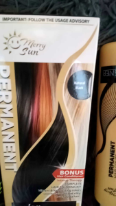 Super Sale!! Merry Sun Natural Black hair color with hair Pernament conditioner/shower cap and 1 pair gloves