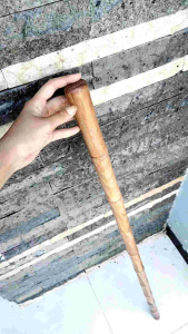tongkat jalan kayu Bidara motif bambu D65