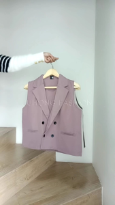 VEST SAKU ROMPI WANITA OUTER KATUN UNITSUKA