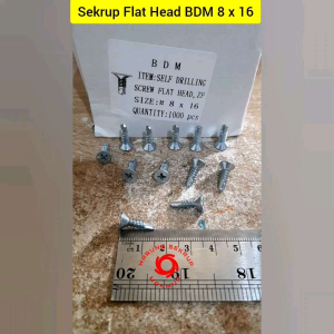 (100 pcs) Sekrup Roofing SDS FH 8x16 / Skrup Flat Head 1.5CM