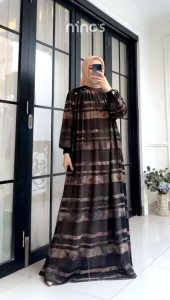 DRESS GAMIS MODE THIFARA TERBARU BY NINOS 100%ASLI REAL ADA MODE LAIN ADELIA SOFIANA