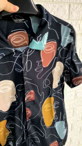 Kemeja Pria/Wanita Dewasa Lengan Pendek | SPOON | Motif - Face Statue