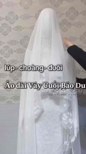 Lúp hoa cài tóc cô dâu - đuôi lưới tạo kiểu váy