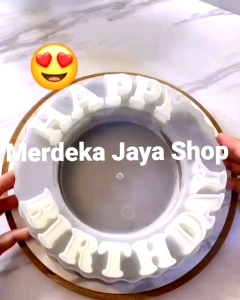 Cetakan Pudding Happy Birthday 1200ml / Loyang Pudding HBD / Cetakan Jelly