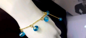 Trendy Lucky Charm Gorgeous Bracelet color Blue lake & Gold