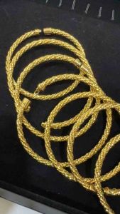 Emas Korea Gelang Wanit Reka Bentuk Bintang Penuh 4mm Klip Tersembunyi Elegan & Bergaya Aloi Tembaga Sadur Emas Ready Stock