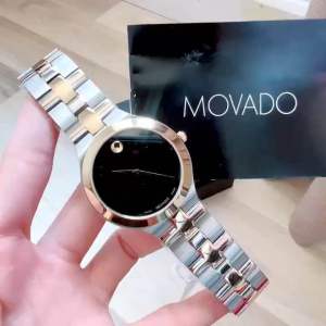 ĐỒNG HỒ NAM CHÍNH HÃNG Movado 0607443 Quartz Juro Demi Gold Stainless Steel Black Dial Sapphire