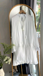 ●ECLAIRE● 043 Dress Mini Katun Lengan Panjang Longsleeves boho Pantai Bohemia Mode Modis Korea Kasual Casual Kerja Import llob