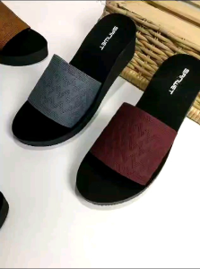 Arkn Sandal Wedges Wanita Dewasa Motif Rajut Import Terbaru 2024