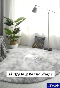 Fluffy Rug Round Shape Rug Carpet Living Room Carpet Floor Mat Velvet Carpet Rug for Tent 100 cm