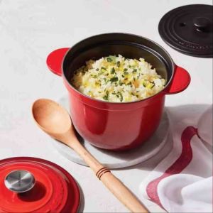 Le Creuset Authentic Cast Iron Cocotte Every Rice Soup Pot with Inner Stoneware Lid 18cm Cerise