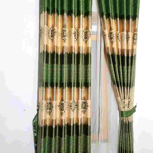 Gorden Jendela Ruang Tamu Bahan Blackout Tebal Motif Batik Gold Coklat Ungu Abu Hijau