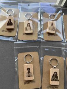 Custom Laser Engraved Bamboo Keychain