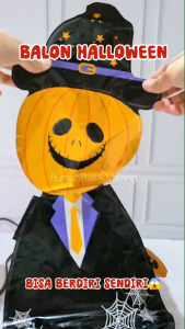 BALON FOIL STANDING TEMA HALLOWEEN tengkorak grim reaper manusia labu kucing cat ghost hantu hiasan aksesoris dekorasi murah simple