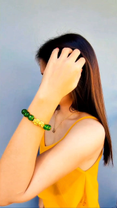 Feng Shui Natural Stone Peridot Piyao Money Magnet Health Wealth Blessed Bracelet