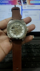 Jam Tangan Pria Automatic / Matic Strap Tali kulit - Jam Tangan Cowok Kren Termurah
