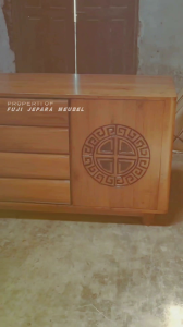 Bufet pendek Model hongkong bufet pajangan kayu jati