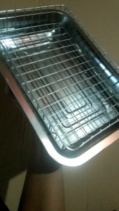 keranjang+ nampan40x30cm plus nampan stanless stall peniris minyak Baking Tray