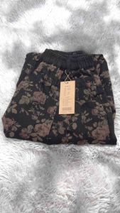 LC417 Premium Oversized Jeans Floral Celana Vintage Retro