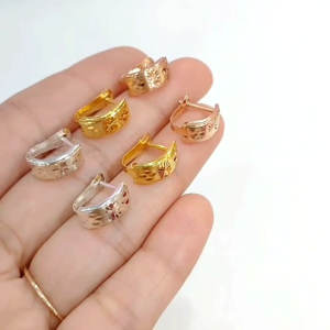 ANTING JEPIT PLAT UKIR DEWASA PERAK 925 LAPIS MAS