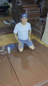 ที่นอนยาง PE สังเคราะห์ พับได้ 3 ทบ ป้องกันแผลกดทับ ผู้ป่วยติดเตียง หุ้มหนัง PVC กันน้ำได้  Topper ยางPE สังเคราะห์ 2 นิ้ว