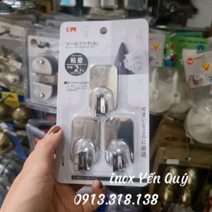 COMBO VỈ 4/6 MÓC TREO ĐỒ DÁN TƯỜNG INOX SIÊU CHẮC CHỐNG NƯỚC BỀN BỈ VỚI THỜI GIAN