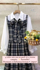 ZA DRESS TARTAN YOONA DRESS BY Zaina BEST SELLER BAJU WANITA GAMIS DRESS MAXI MIDI BAJU MUSLIM