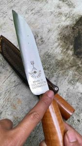 Pisau Daging Lubuk HSS Cap Garpu Lokal Curly 17cm