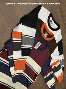 Forgotten Sky Kaos Anak Aplikasi Salur Tangan Panjang Long Sleeve Stripe Shirt Anak Laki-laki Anak Perempuan Premium Usia 1-12 Tahun