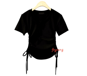 Atasan Polos Serut 2 Sisi / Kanan Kiri Lengan Pendek