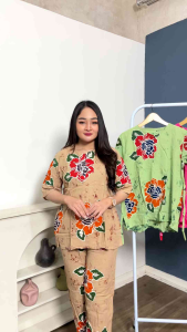 Setelan SCP Sunan | Bisa COD | Piyama Setelan Terbaru 2024 Motif Sunan Kekinian Wanita Dewasa Batik