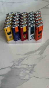 Combo 5 cái Quẹt lửa tia xanh vỏ kim loại Bóng In Hình Hãng Xe F20  Nắp Trượt Màu hiện đại ( bơm lại được )