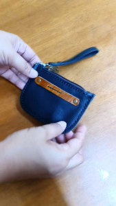 กระเป๋าหนังแท้ใส่เหรียญแฮนด์เมดขนาด 4.2×3.2นิ้ว