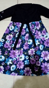 GAMIS ANAK MONALISA BUNGA Usia 1-8 tahun set hijab kerudung