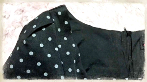 Widelia Real เดรสสั้นสีดำ ลายจุด แขนสั้น กระโปรงบานพอง