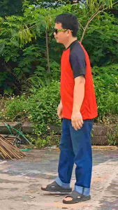 เสื้อคนงาน ทูโทน ไหล่สโลปแขนดำ