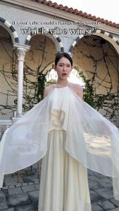 Redcarpetbkk รุ่น Solei Collection R3390 ชุดออกงาน ชุดเพื่อนเจ้าสาวดีไซน์หรู มาพร้อมผ้าคล้องไหล่ติดกับชุด ปรับใส่ได้หลายสไตล์