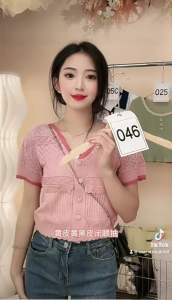 New Arrivals: Knitted Korean Style V-Neck Short Sleeve Blouse & Plain Color Crop Top