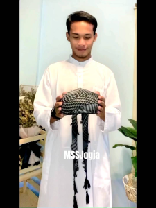 Peci Sorban MSS Jogja - Imamah Instan Permanen Praktis Langsung Pakai | Peci Bayi Anak Dewasa - Abu abu